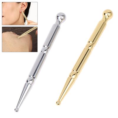 Facial Reflexology Massage Tool Retractable Acupuncture Pen Double Headed Spring Ear Care Tool Point Probe Pen For Face Massager
