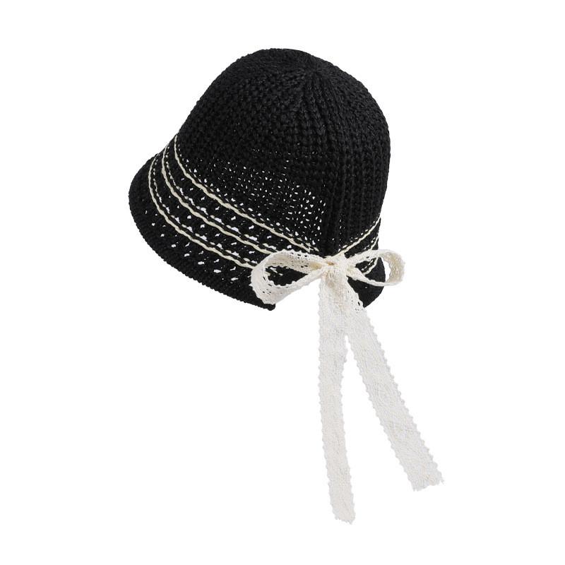 

Summer Fashionable Wide Brim Sun Hat With Lace Detail And Breathability For Women чорний