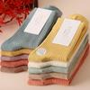 5 Pairs Women's Cotton Socks Mid-Calf Versatile Spring Autumn Winter Socks Double-Stitched Thickened Warm Long Socks