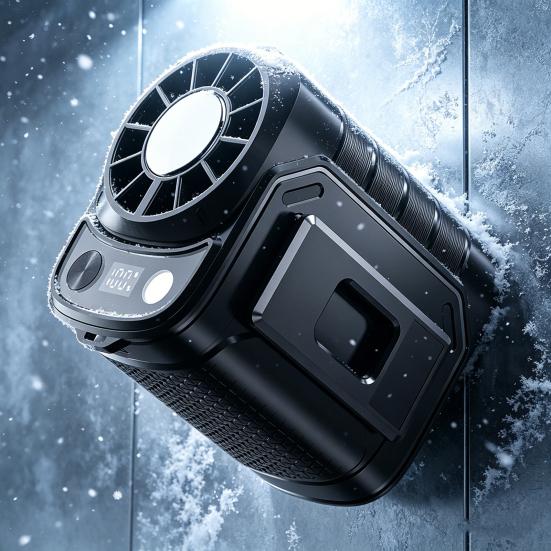 Ice Cooling Waist Clip Fan Portable High-Speed Mini Fan for Outdoor Travel Hands-Free Rechargeable Clip-on Fan for Camping Hiking Hot Weather