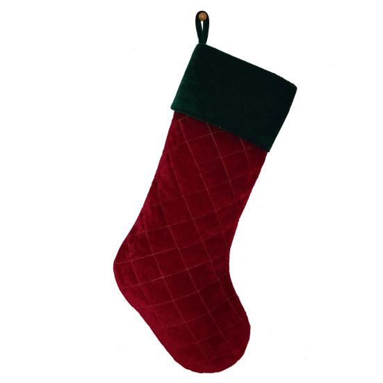 1 Stück Karomuster Rot Grün Weihnachtsstrumpf Flanell Feine Textur Strumpf Geschenktüte Heimdeko
