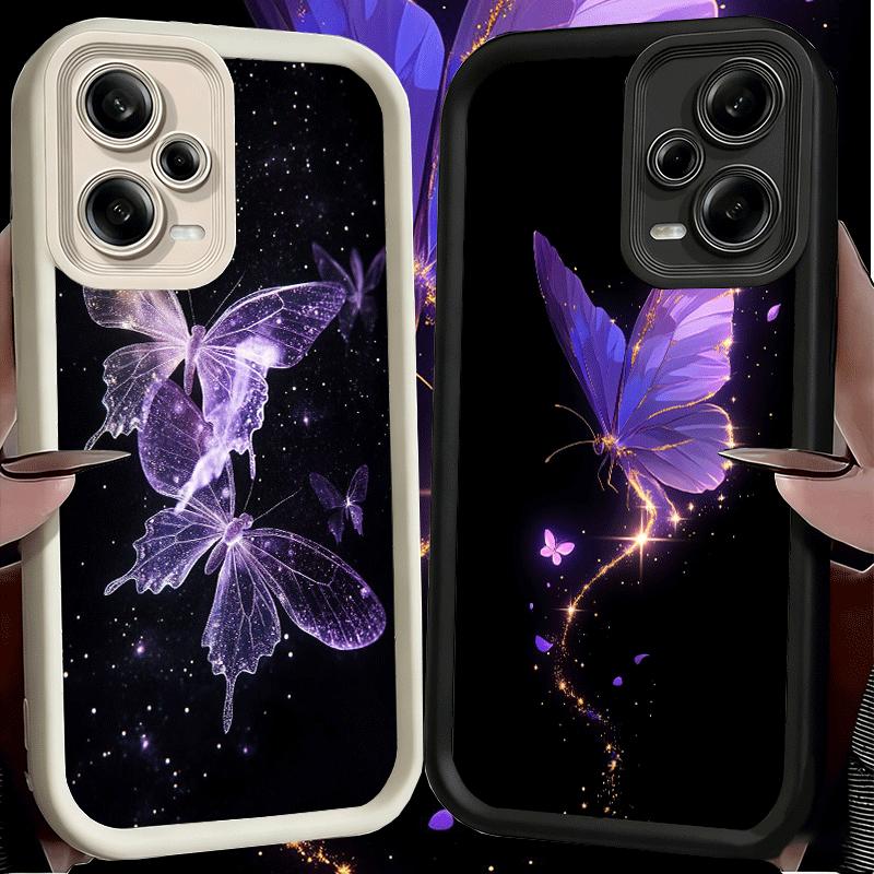 Phone Case for Xiaomi Redmi Note 15 14 13 Pro Plus Beautiful Purple Butterfly Shell 12S 11 11S 11T 5G 14S Soft Silicone Funda