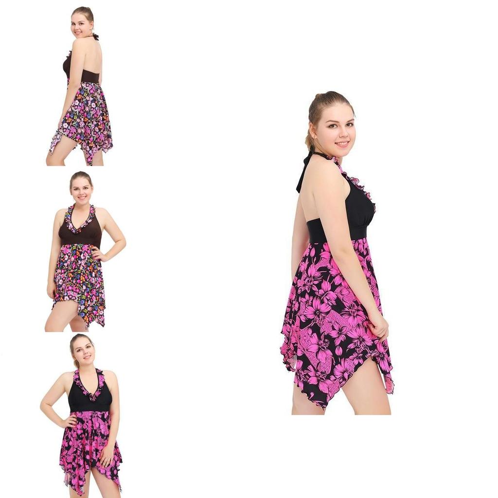 Stylish New Women Sexy Fashion Plus Size Floral High Waist Swimsuit Dress For Elegant Swim Days