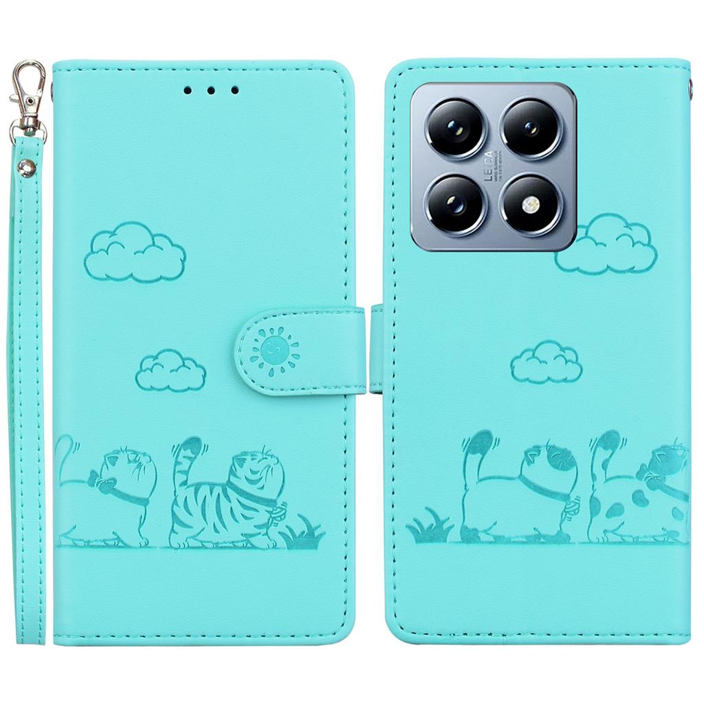 For Xiaomi 14T Case RFID Blocking Kitten Pattern TPU+PU Leather Phone Cover
