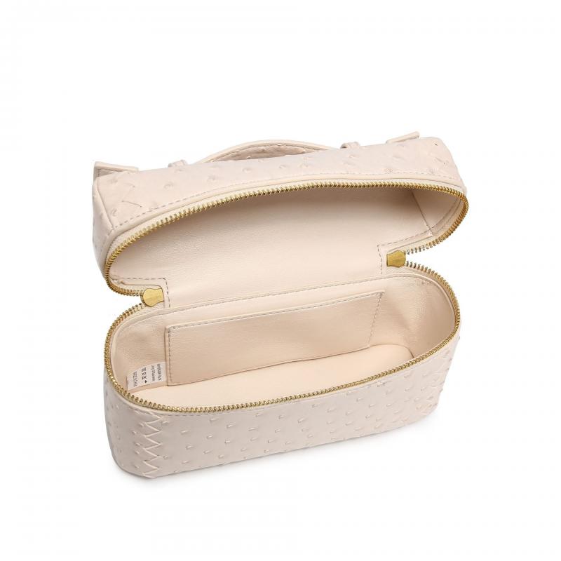Ostrich Pattern Woven Shoulder Bag, Soft PU Handbag Crossbody Box Bag, Versatile Daily Lunch Bag 23*6.5*14CM
