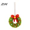 Indoor Christmas Decor Handmade Pipe Cleaner Wreath Ornament, Chenille Stems Mini Festive Wall Hanging Crafts with Bow Bells for Holiday Window