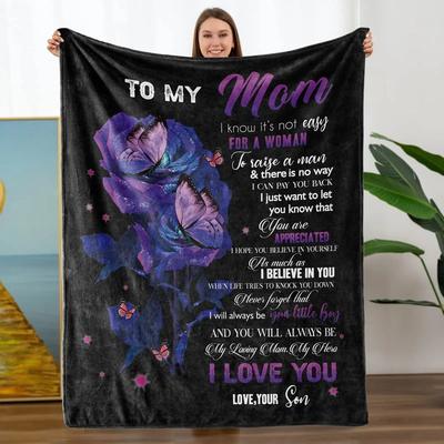 Ich Liebe Dich Mama Überwurfdecke Geschenke für Mama Geburtstagsgeschenke für Frauen - Mama Geschenke von Tochter oder Sohn zum Geburtstag Muttertag