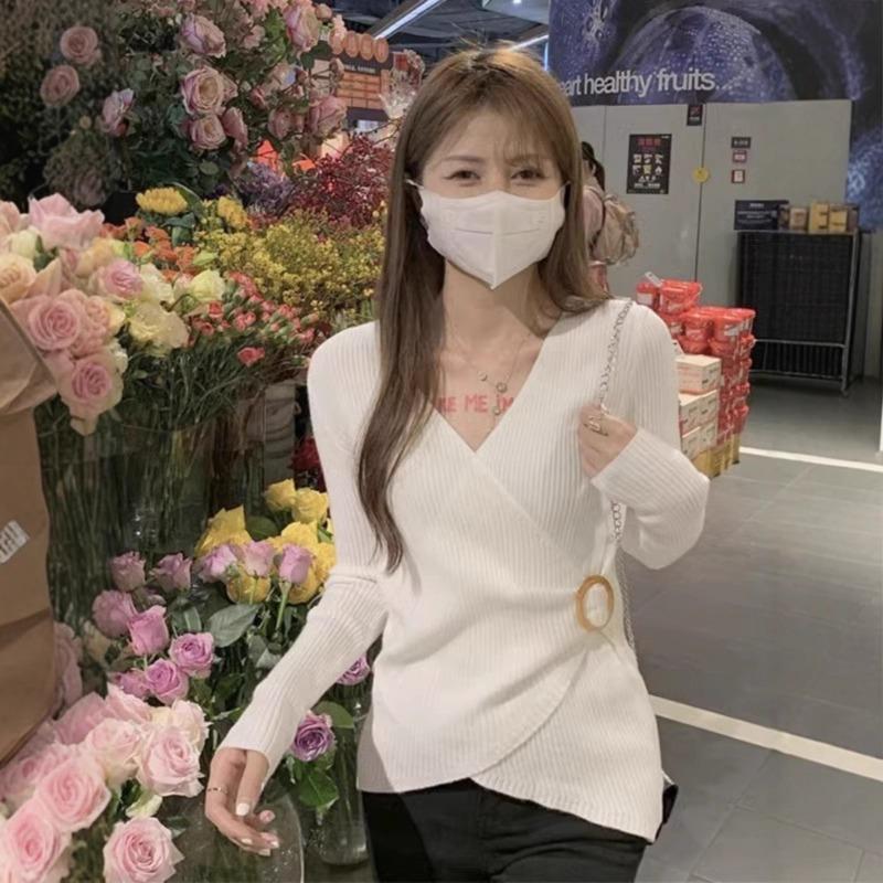 Sweater Design Sense Niche Inside with Autumn and Winter New Top Collar Knitted Bottoming Shirt Women