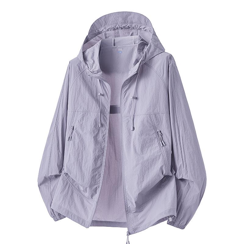 Unisex Lightweight Hooded Sun Protection Jacket - Breathable & Customizable for Outdoor Summer Activities