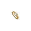 Real Gold Light Luxury Chain Full Diamond Ring Opening Adjustable Simple Jewelry Japanese Ring Couple Ring