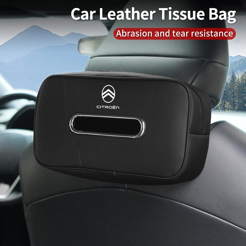 Boîte à mouchoirs de voiture Sac à mouchoirs pour dossier de siège Installation facile Pour Citroen C4 C3 C5 C1 C2 VTS Berlingo Celysee Xsara Picasso Aircross