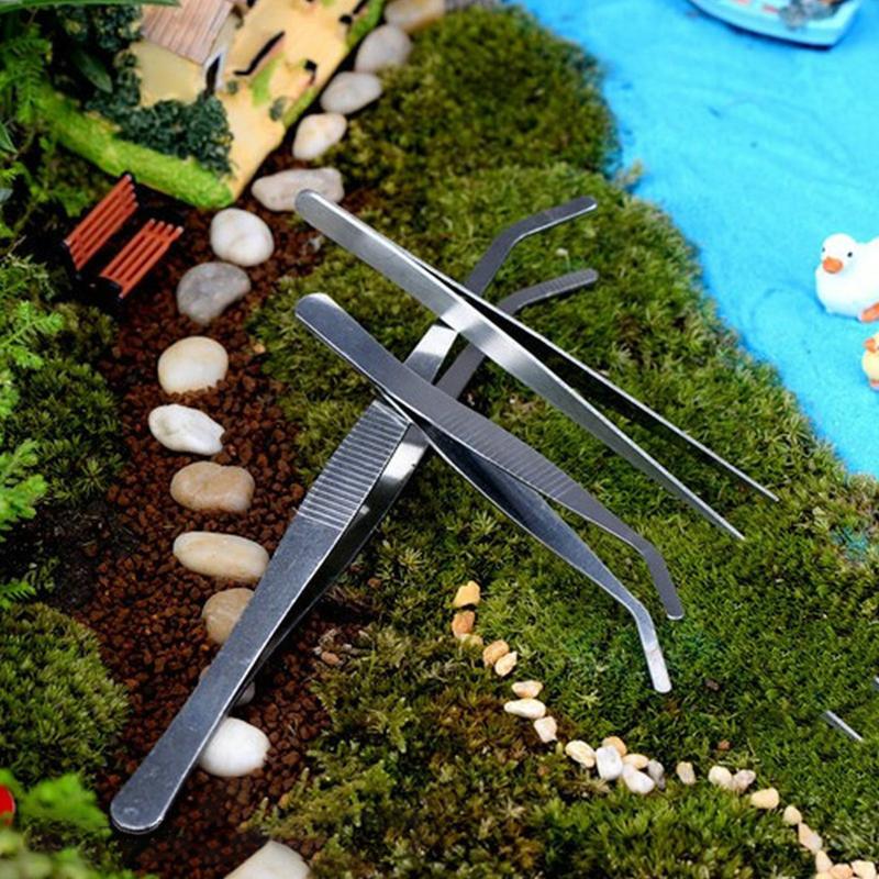 Aquarium Tweezers Pliers Fish Tank Plant Aquascape Tools Straight Curved Micro-Landscape Forceps Clip Aquatic Feeding Tongs
