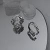 Irregular Geometric Opening Ring 2-piece Set Niche Design Baroque Ring Cold Style Fashion Jewelry Women