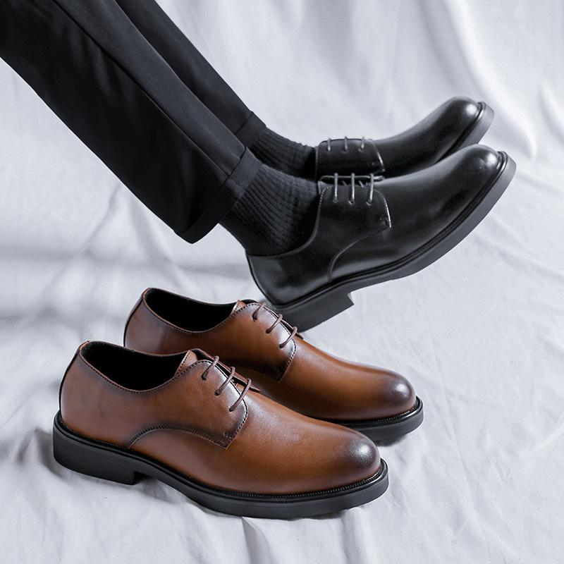 Autumn Leather Shoes Men'S New British Style Casual Men'S Business Dress Black Groom Wedding Shoes 85672-R