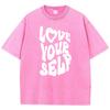Love Yourself Text Pattern Design T-Shirt Boy Cotton Lovely T Shirt Fashion Normcore Tee Shirt Normcore Shoulder Drop Tops
