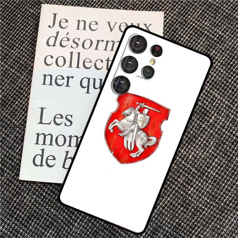 Belarus Flag Coat of Arms For Samsung Galaxy S24 S23 Ultra S22 S20 S21 FE S8 S9 S10 Note 10 Plus 20 Ultra Phone Case