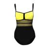 Casual Women Mesh Stitching Sling One-piece Swimsuit Sexy Color Swimsuit
