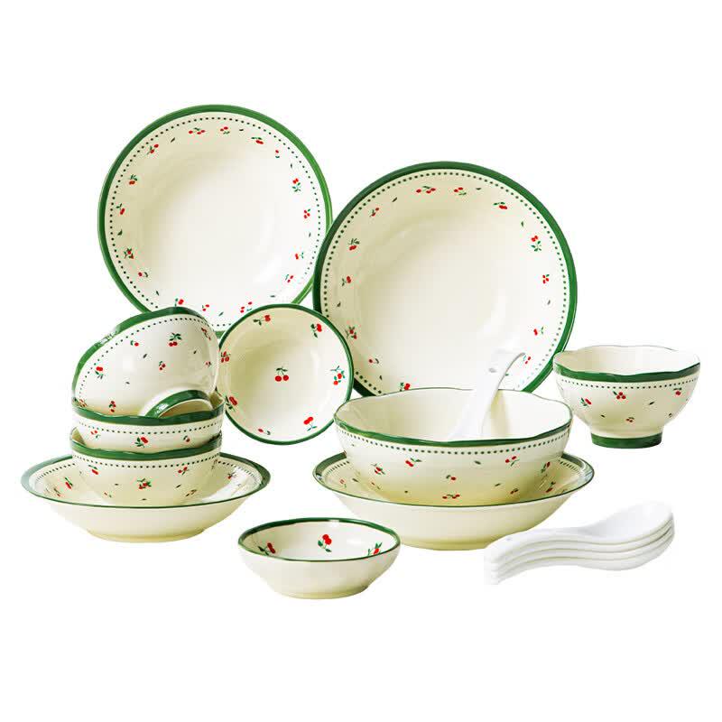 Hao Aijia Spring Language 16-Piece Ceramic Dinnerware Set