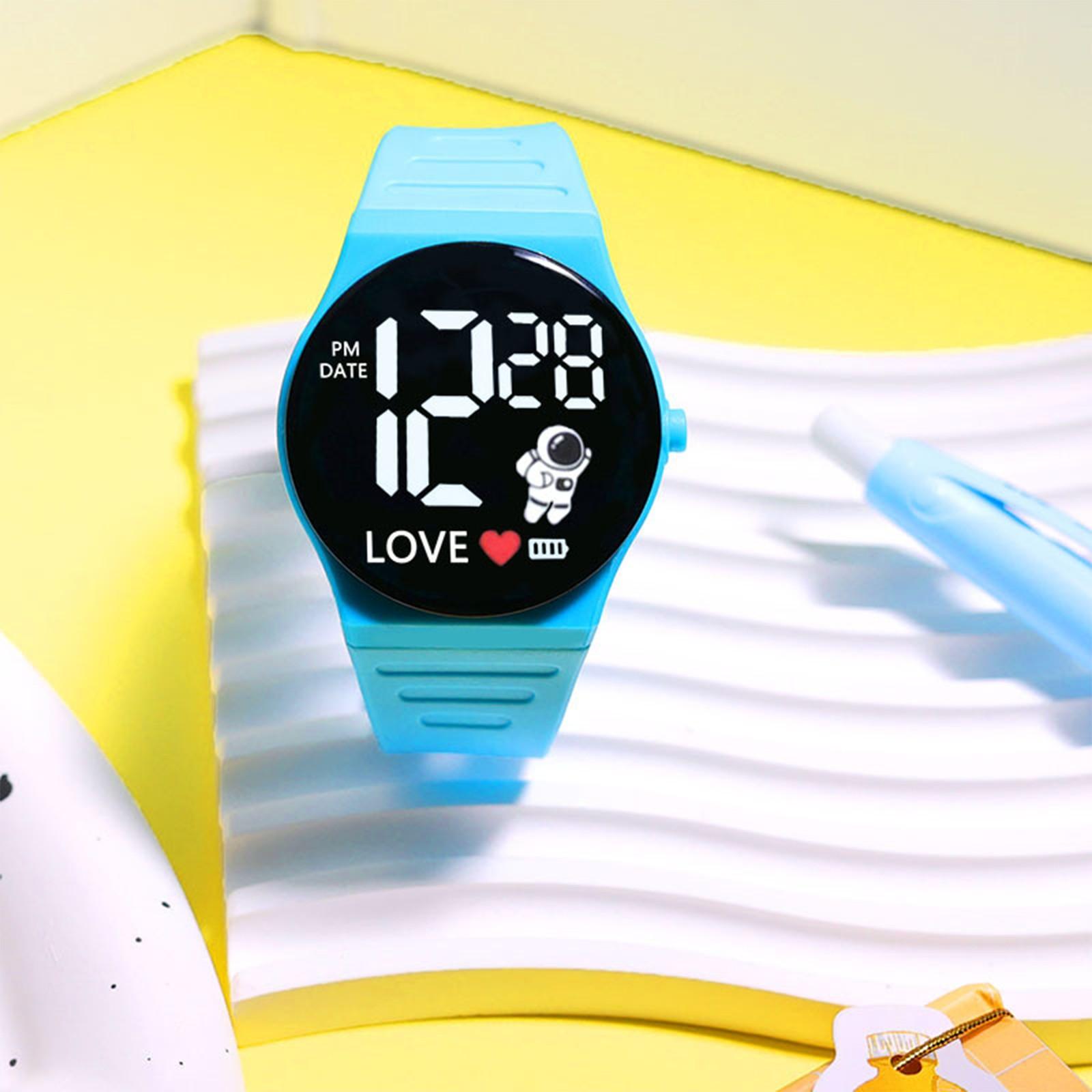 

Детские часы, подходящие для студенческих уличных электронных часов, экран часов, время отображения месяца One Size