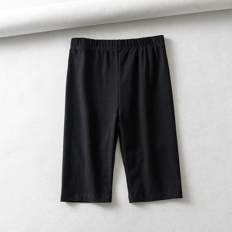 Sexy Women Cotton High Waist Elastic Pure Color Slim Knee-Length Biker Shorts Female