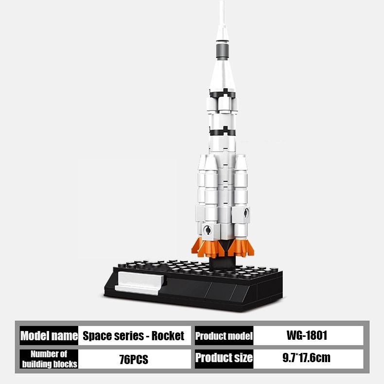 4 Style Spaceship Satellite Space Shuttle Lunar Rover Rocket Model Toys for Children  Kids Gifts City Buidling Blocks Toy