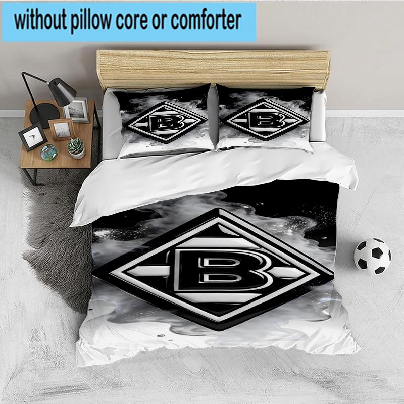 3PCS Green Black Borussia Bedding set,Ideal For1pc Duvet Cover And 2pcs Pillowcases Perfect for Christmas gift,Ideal for Bedroom, Dormitory