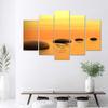 Feeby Five piece picture canvas print, Zen composition with stones