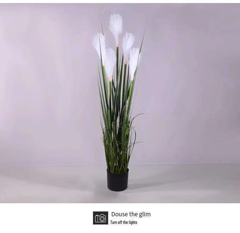Solar LED Fiber Optic Reed Lamp for Outdoor Landscaping