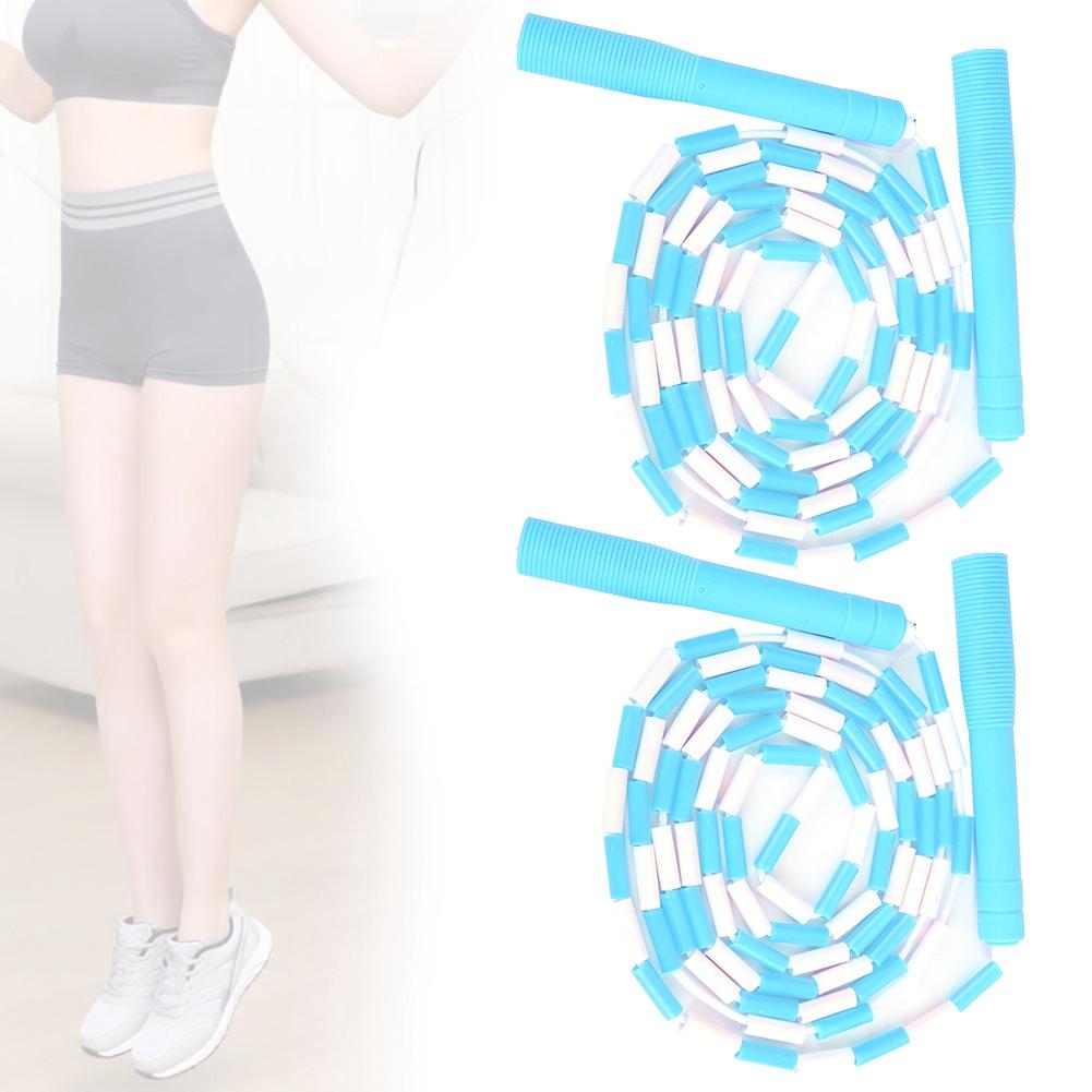 2 Stück PVC Bunt Verstellbares Gelenk Springseil Kinder Kindergarten Erwachsene Fitnesszubehör Blau