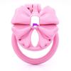 Pink Bow-Tie Flat Chastity Cage Positive/Negative Cock Cage Urethral Chastity Device SM Sex Toy Peins Plug ChastityBelt for Men