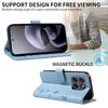 Wallet Case for Moto G67 5G - Leather/PU, Blue, With Lanyard
