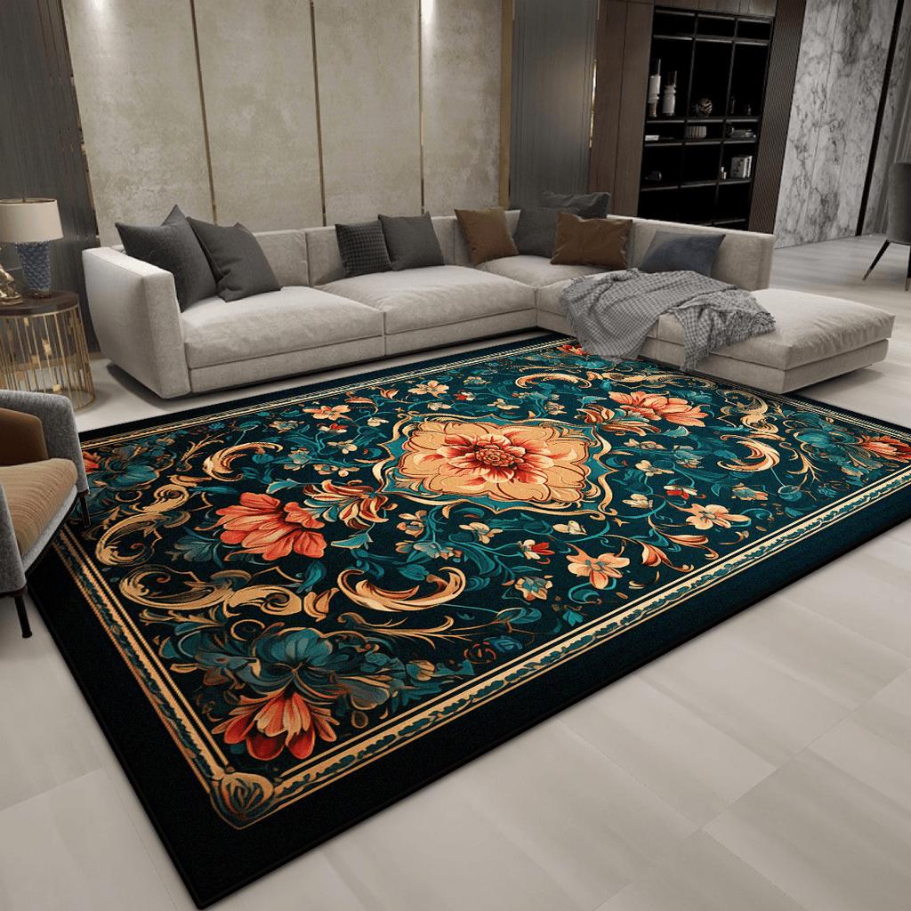 Europäischer Stil Luxus TEPPICHE FÜR WOHNZIMMER Persische Dekoration Schlafzimmer Bettseite Plüschteppich Faltbare Lounge Rutschfeste Weiche Matten