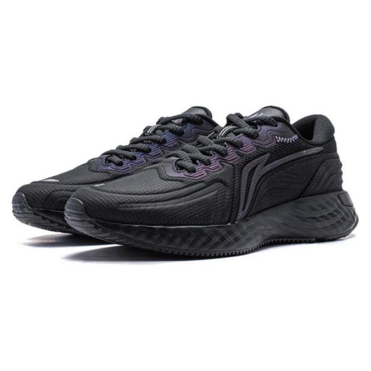 Li Ning Cloud Shield Cushioning Slip Resistant Abrasion Resistant Low top Running Shoes Women's Black ARST058-1