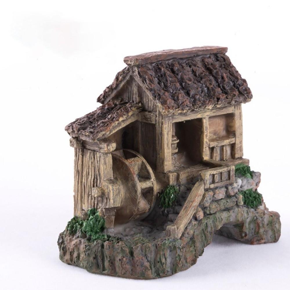 Realstic 1 pcs DIY Crafts Tradiational House Model Scene Statue Bonsai Decor Figurines