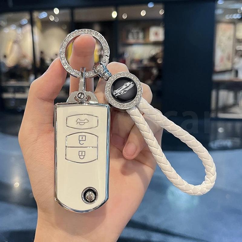 For Mazda 2 3 5 6 CX7 CX9 RX8 MX5 MPV Demio 2 3 Buttons TPU Car Key Case Remote Key Holder Cover Shell Fob Bag Protector