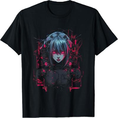Anime Mädchen Manga Cyberpunk Vaporwave T-Shirt