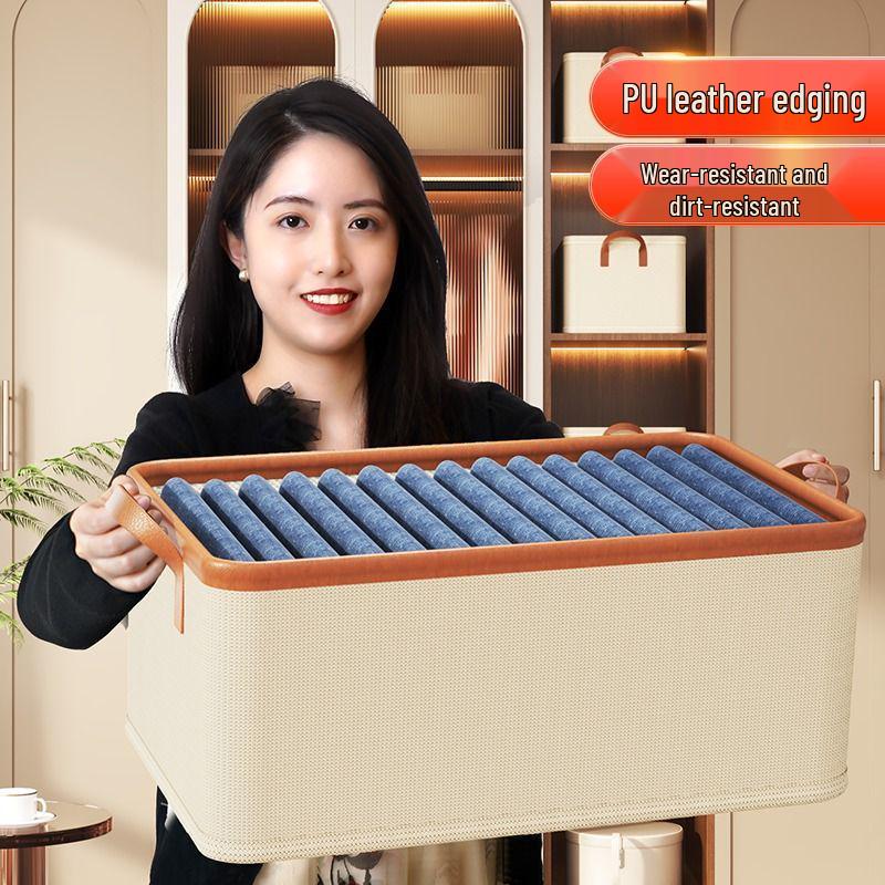 Wardrobe Storage Box: Cotton Linen Foldable Organizer for Clothes and Pants