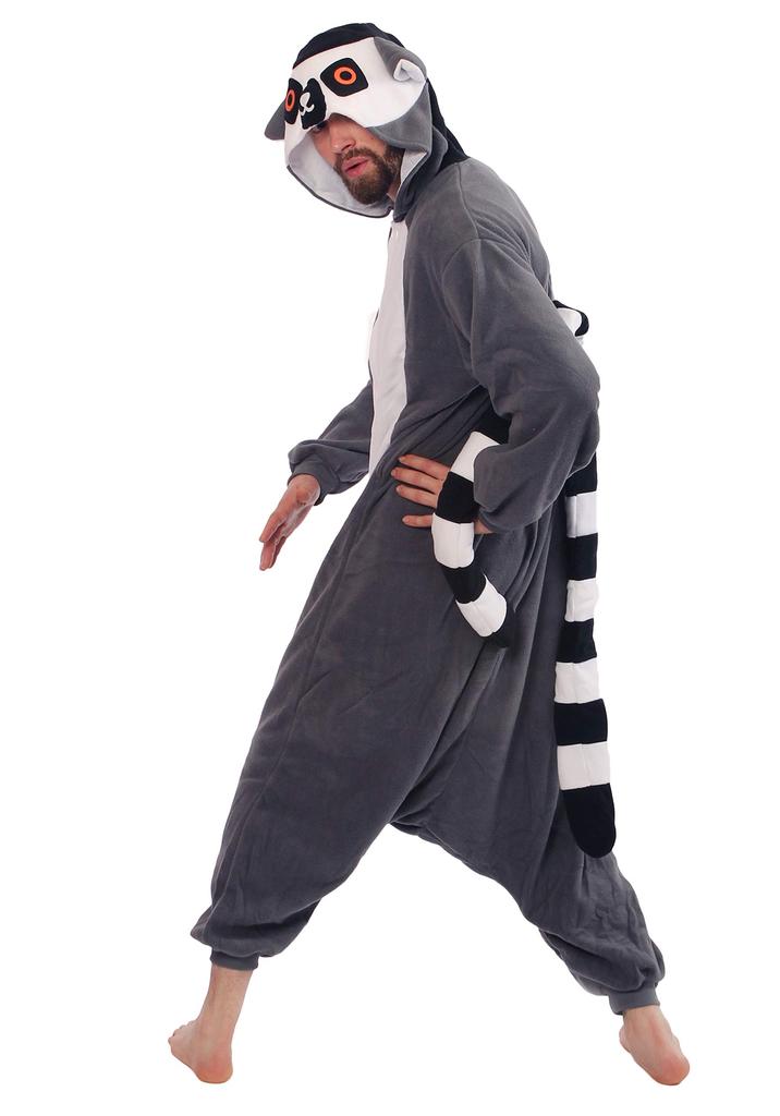 SAZAC Fleece Kigurumi One Size Fits 2749 Ring-Tailed Lemur, Adult, All,