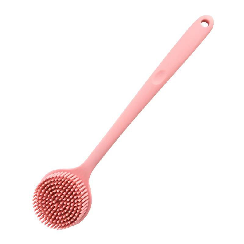 Silikon 2-in-1 Badepinsel mit langem Griff & Massagegerät - Wasserdichter Duschschrubber