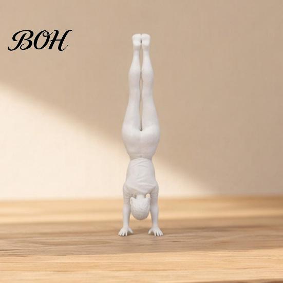 Sporty Girl Statue Inverted Figurine, 3D Printed Athlete Statue, White Sculpture for Home Table Shelf Decor Minimalist Art Piece