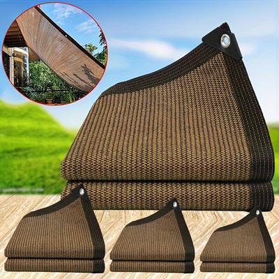 1Pc Anti UV Coffee Brown HDPE Sun Shade Sail Gazebo Sunblock Shade Cloth Sunshade Netting Terrace Balcony Screen Car Cover