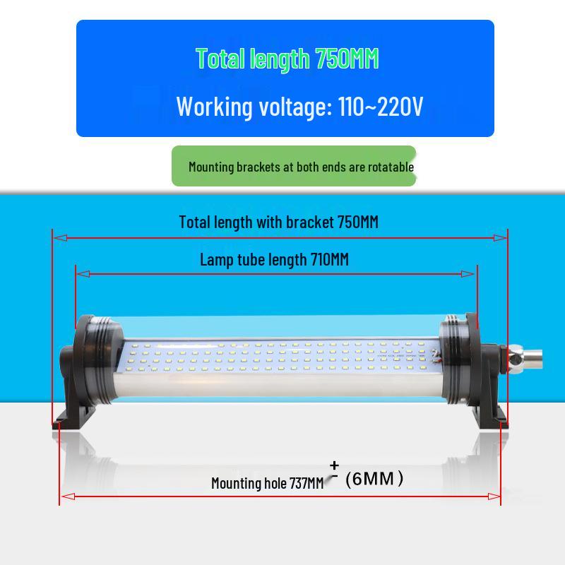 Waterproof Explosion-Proof LED CNC Machine & Lathe Work Light, 220V/24V, Free Shipping