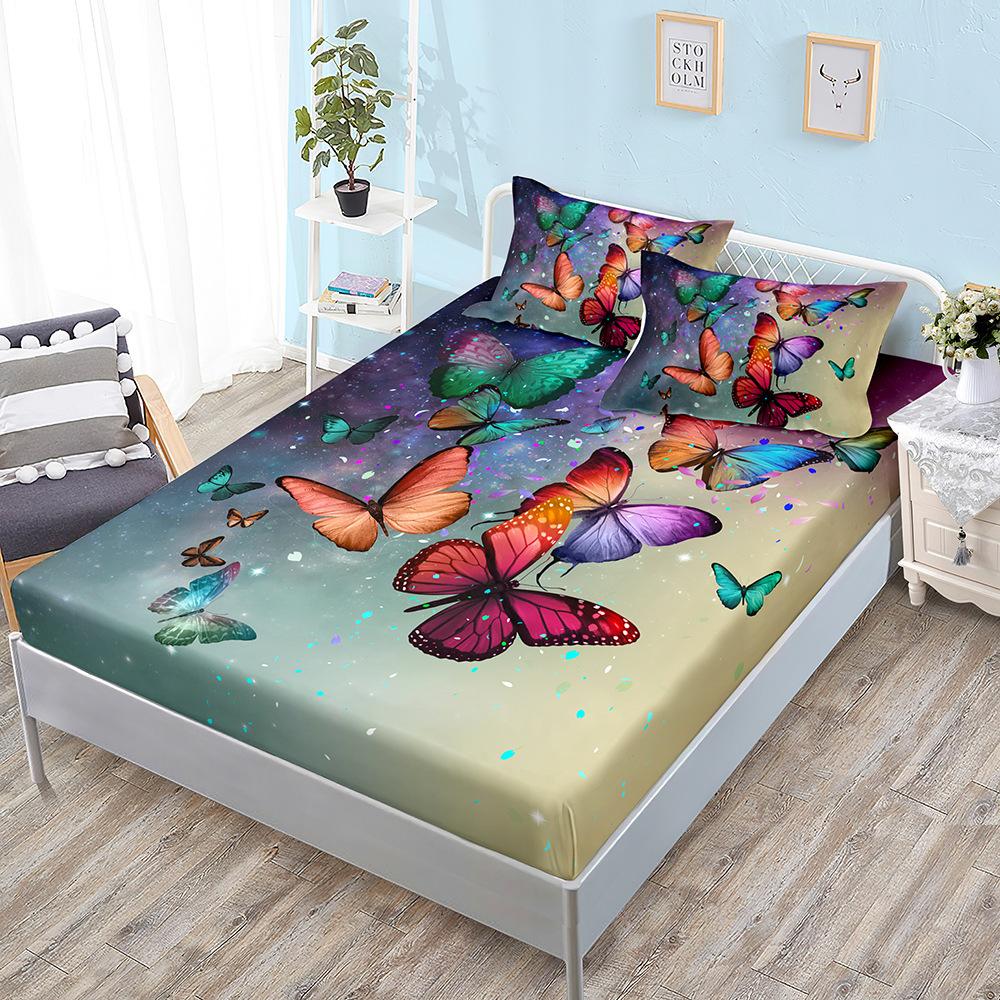Three-Piece Butterfly Quilt Set Two-Piece Bedding Set Digital Printing 3D Set