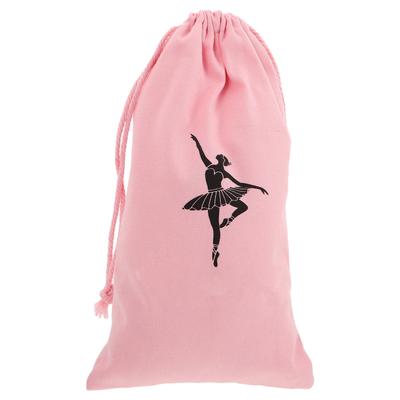 Canvas Dance Shoe Bag Lightweight Portable Ballet Shoe Storage Drawstring Pouch for Women Travel Ballet Dance Carrier