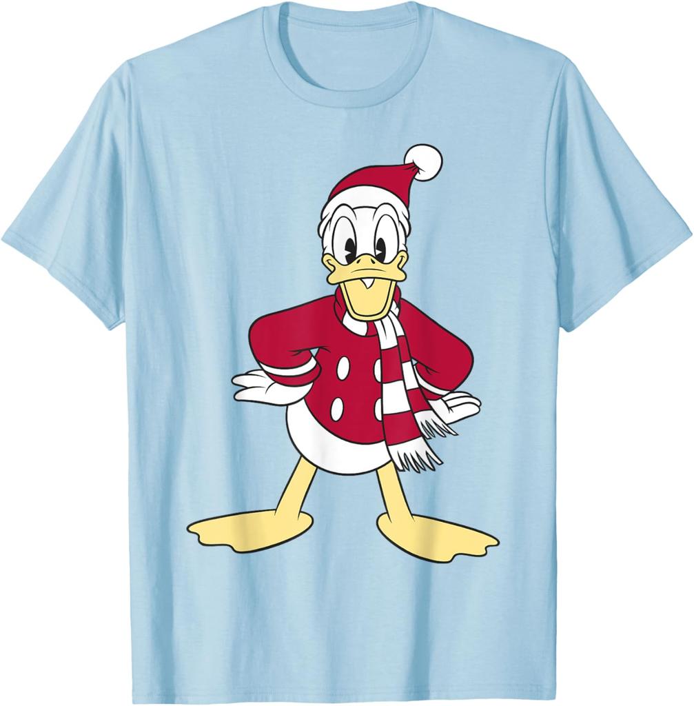 Hot Fashion Unisex Mickey & Friends Donald Duck Christmas Portrait T-Shirt S-4XL Four Seasons