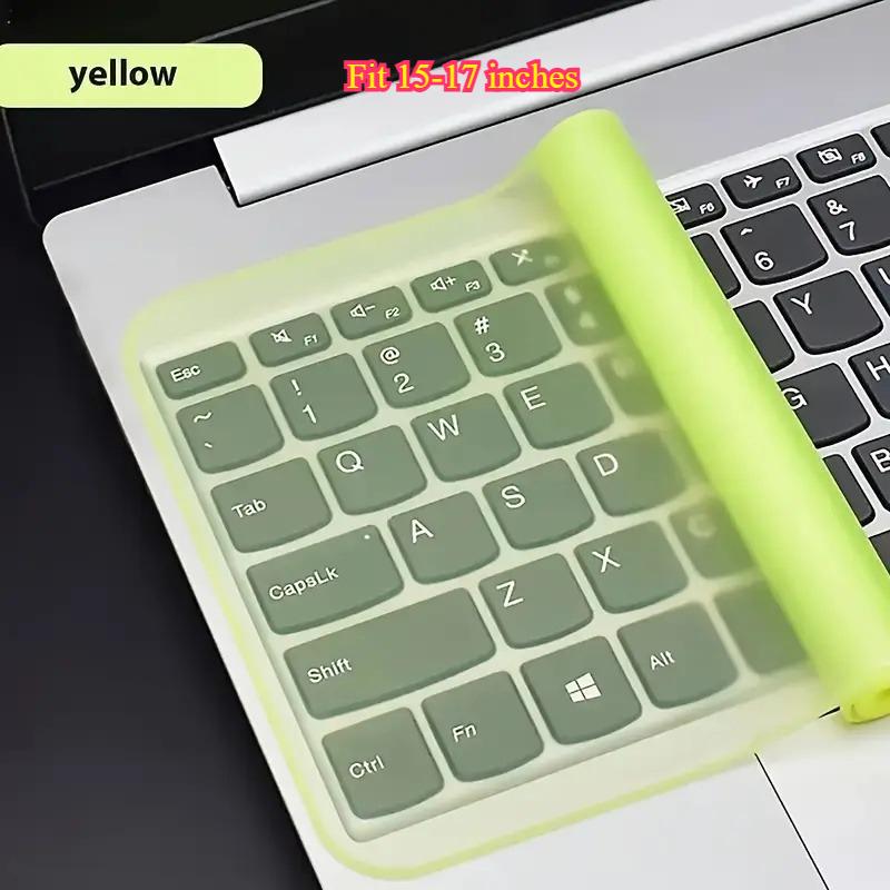 Ультратонкая силиконовая защита клавиатуры для ноутбуков - Прозрачная, прочная и гибкая защитная пленка с эргономичным дизайном, устойчивая к царапинам 1pc жёлтый