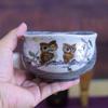 Waza No Kura Stylish Matcha Kutani Owl Premium Tea Ceremony Made In Perfect As a Birthday 60th 70th 77th 88th or Any Other Bowl, Ceramic, Ware,