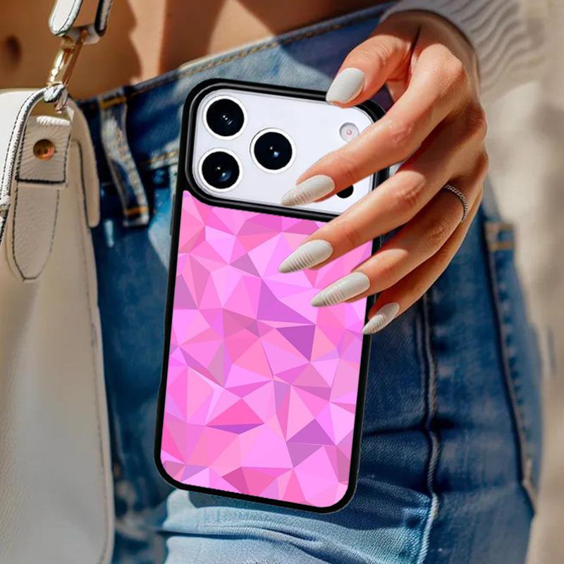 Geometric Abstract Crystal Phone Case For iPhone 17 Air 14 15 13 12 Max Cover For Apple 14 15 16 16e 11 Pro Max Plus Coque