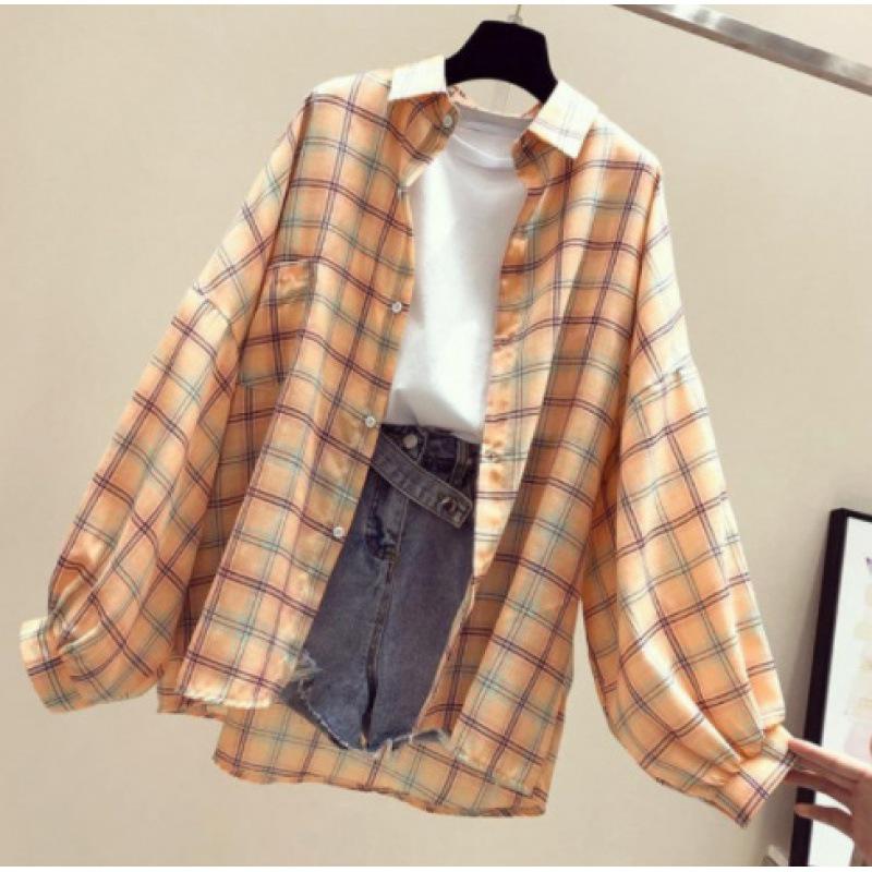 Women's Spring 2023 Korean-Style Sunscreen Plaid Shirt - Fashionable Net Red Fairy Jacket