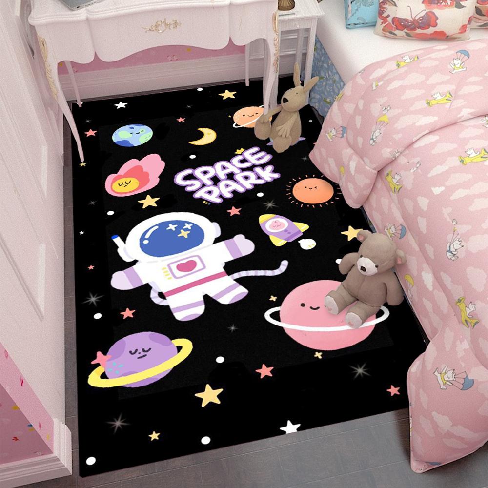 Cartoon Universe Starry Sky Carpet Bedside Mat for Children's Bedroom Children's Room Decoration Crawling Mat Rugs for Bedroom
